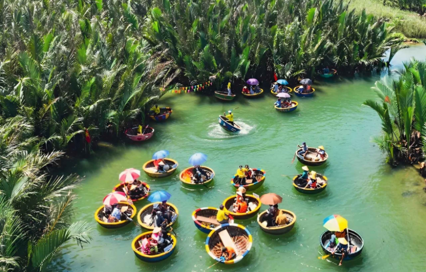 Boat Ride and Release Flower Lantern with Coconut Jungle in Hoi An City